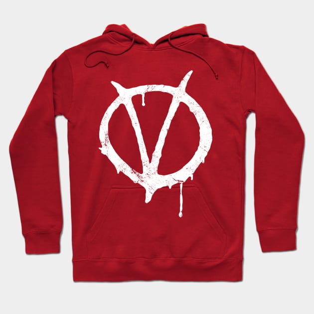 V for Vendetta Symbol Vintage Hoodie by Coccomedian